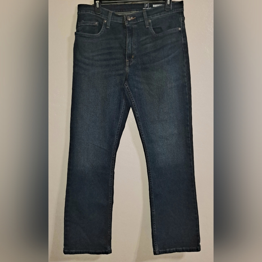 George Men's Dark Blue Bootcut Jeans EUC